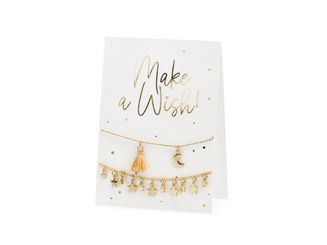 PartyDeco Card with bracelets Make a wish!, 10.5x14.8cm
