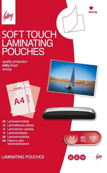 Laminavimo plėvelė „Soft-Touch“ A4 (216x303mm ) 80mic/100 lapų