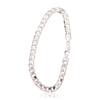 Sidabrinė grandinėlė Curb 6 mm , briaunų apdirbimas deimantu