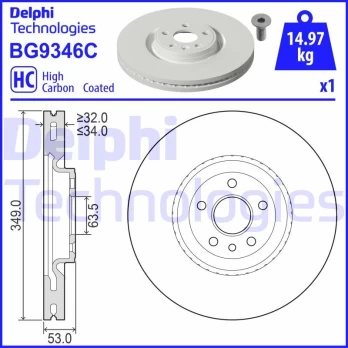 DELPHI BG9346C Brake Disc