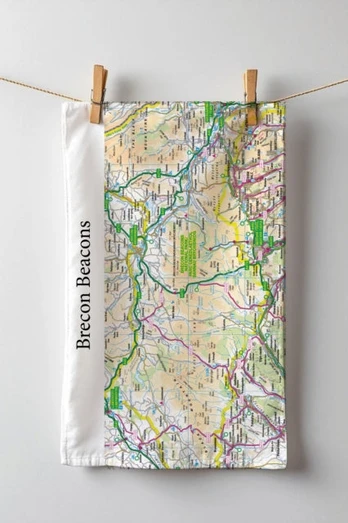 OS Map Tea-towel - Brecon Beacons National Park
