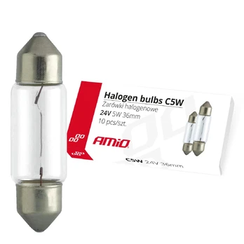 AMiO halogeninės lemputės C5W Festoon 36mm 24V 10vnt.