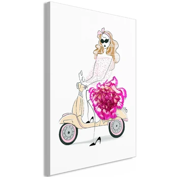 Artgeist Paveikslas - Girl on a Scooter (1 Part) Vertical