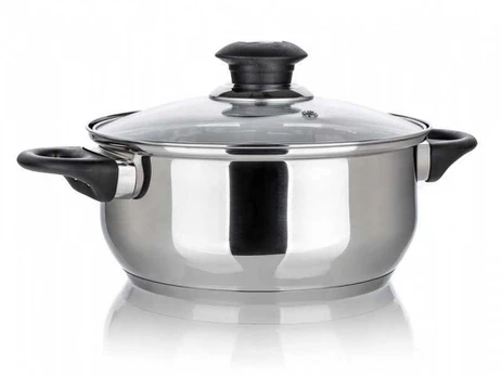 Puodas 3,8l iš nerūd.plieno su stikl.dangčiu