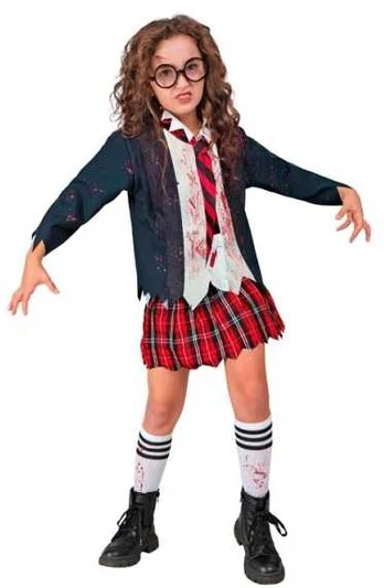 Widmann Zombie skolepige kostume