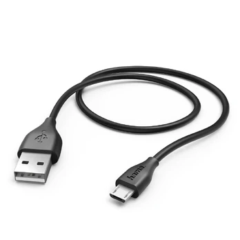 USB 2.0 A - Micro USB B kabelis Hama Technics 00173610 1,4M Juoda