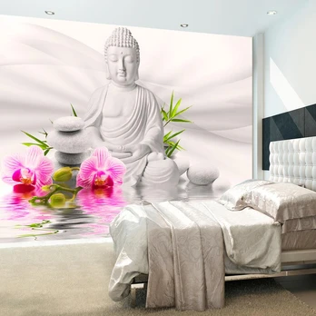 Artgeist Fototapetas - Buddha and Orchids