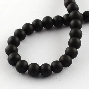 Stikliniai perliukai 8 mm 1 gija