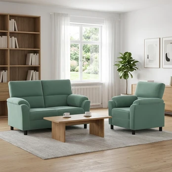 Sofa Sofos komplektas 2 vnt. Jūrinė žalia Aksomas