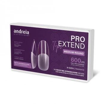 ANDREIA PRO EXTEND TIPS MEDIUM ROUND nagų priauginimo tipsai (600 vnt.)