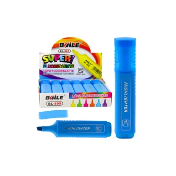 Lean Highlighter Marker For Notes School Office Neon Intense Mėlyna