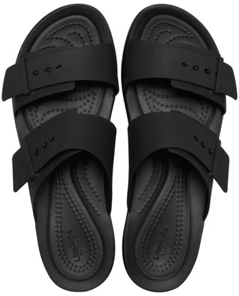 Moteriškos žemo profilio šlepetės Crocs Brooklyn Buckle Low, juodos