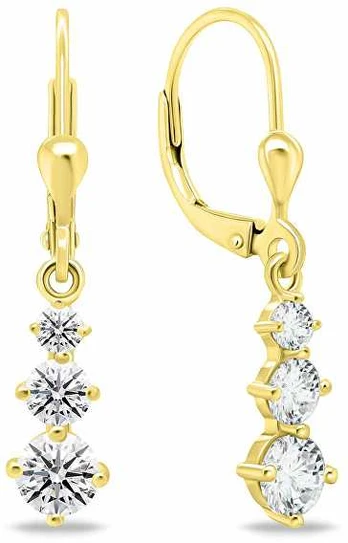 Brilio Silver Beautiful auksinis-plated earrings with zircons EA656Y