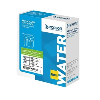 Vandens filtravimo indas Ecosoft CRV3ECO, balta, 3 vnt.