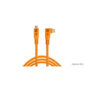 Tether Tools cable USB-C - USB-C TetherPro Optima 10G Right Angle 1.8m, orange kaina
