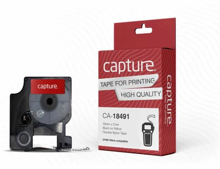 Capture 19mm x 3.5m Juodas on Geltona