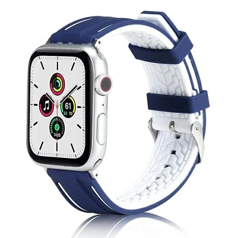 Beline dirželis Apple Watch Solid Silicone 38|40|41mm granatowo-balta navy|baltas