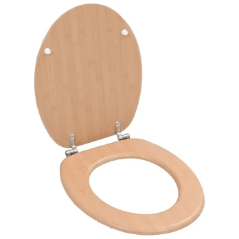 Klozeto sėdynė su sunk. uždar. dang., mdf, bambuko diz.
