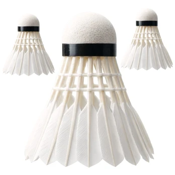 Plunksniniai badmintono sviedinukai, 3 vnt., balti