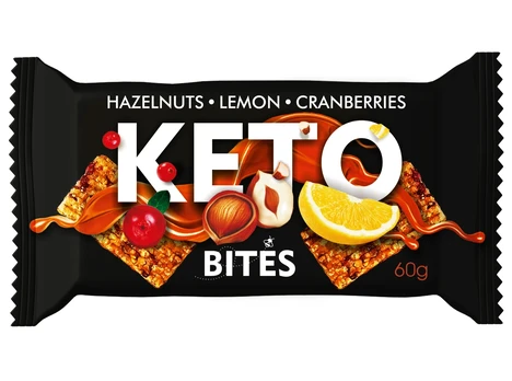 KETO BITES Hazelnuts, Lemon, Cranberries 60 g /Rieš.bat.
