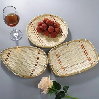 Padėklas apvalus, bambukas, Kvadratinis stilius