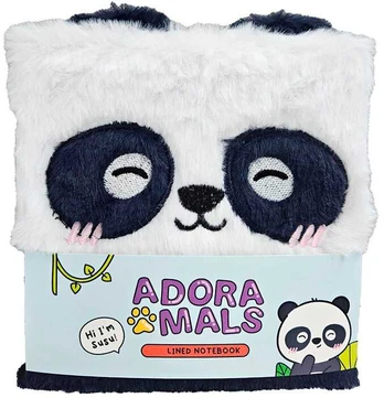 Puckator Adoramals Panda Bear A5 plush notebook
