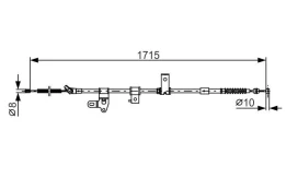 Trosas, stovėjimo stabdys BOSCH 1987482348 kaina