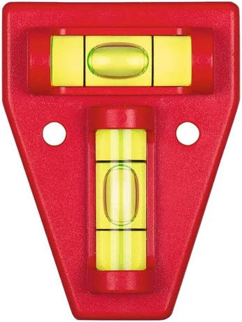 BMI T-formos 2-ų akučių gulsčiukas, 60x45mm raudonas