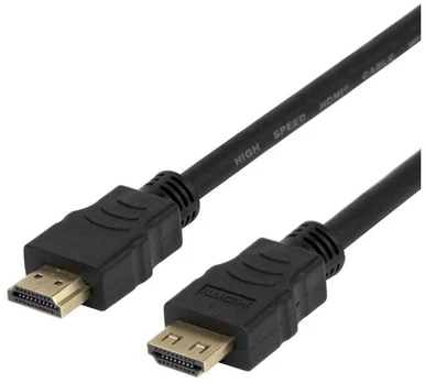 Deltaco High-Speed Flex HDMI cable, 5M, w/lock, 4K/30Hz, juodas