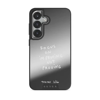 Focus On - Samsung Galaxy S25 Case, Elite Mirror Dark (Magnetic) / Silver