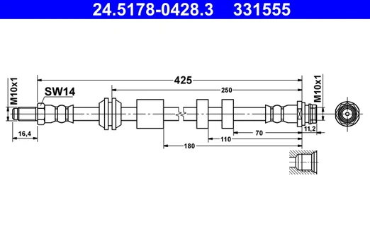 ATE 24.5178-0428.3 Brake hose