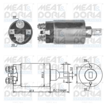 solenoidinis jungiklis, starteris MD46143