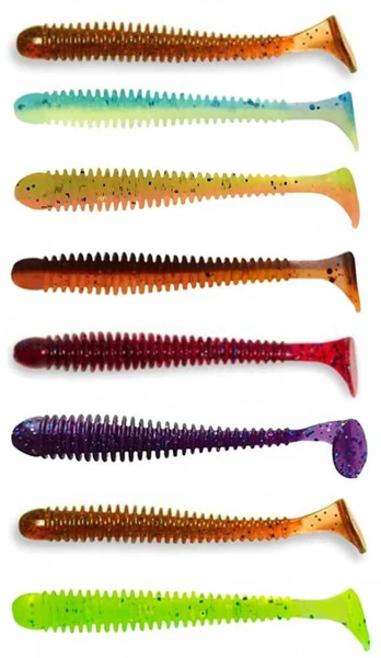 Spiningavimo masalas Crazy Fish Vibro Worm 3" (5 vnt.)