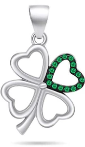 Brilio Silver Brilio Sidabrinis Charming sidabrinis sėkmės žavesys Four Leaf Clover PT80W