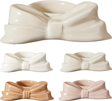 Porcelianinė žvakidė BOWTIE PASTELE, 11,4 x 8,3 x 3,1 cm