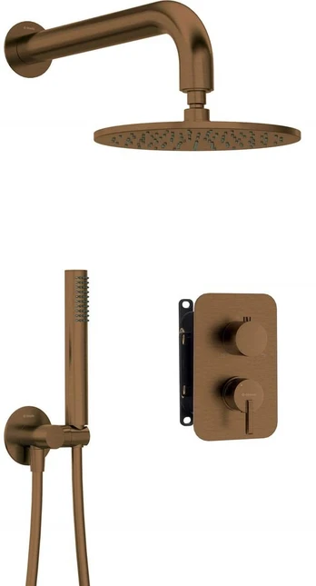 Concealed shower set with mixer box - with overhead shower