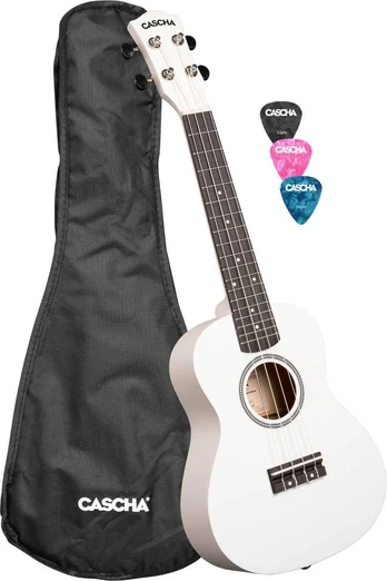 Koncertinė ukulelė Cascha Linden balta CUC106