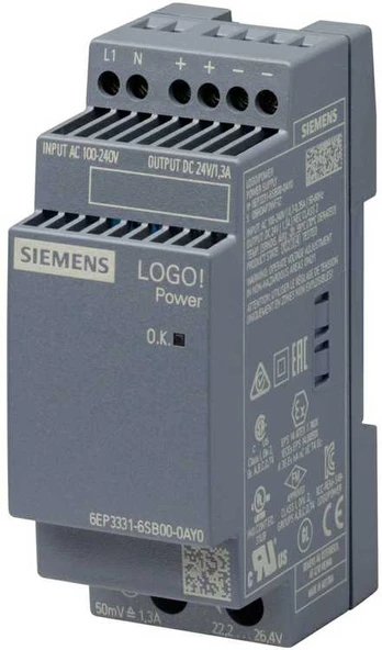 LOGO! POWER STABILIZED UNIVERSAL POWER SUPPLY 1.3A 100-240V AC / 24V DC