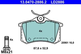 ATE 13.0470-2886.2 Brake pad set