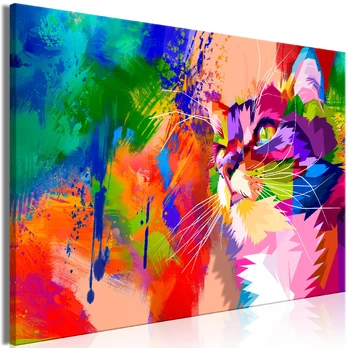 Artgeist Paveikslas - Colourful Cat (1 Part) Wide