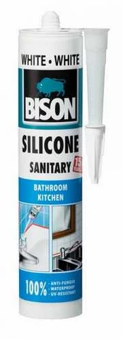 Bison sanitarinis silikonas. baltas. 280 ml