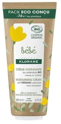 Kremas Klorane Bebe Bio Moisturizing, 200 ml