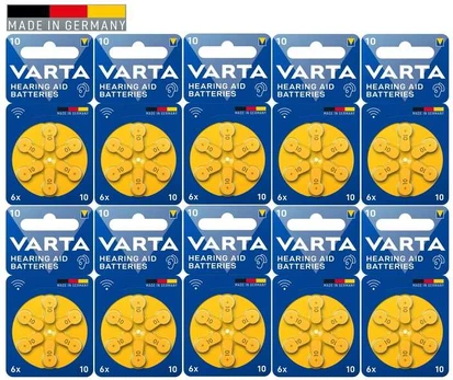 Elementai klausos aparatams 10 VARTA 60vnt