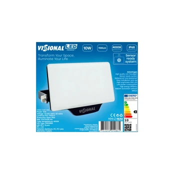 LED Moisture-resistant outdoor floodlight 10W, 1100Lm, 4000K, IP65