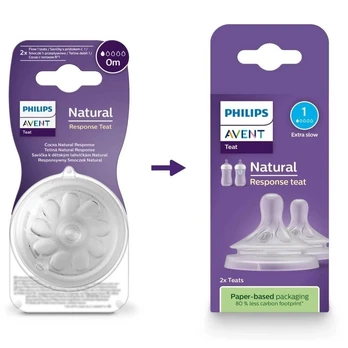 Philips Avent - Niplle, Natural Response Nipple 2 pieces Extra Slow Flow Nipple