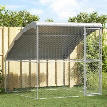 Šunų narvas su saugykla Sidabro 2 x 2 x 2 m Plienas