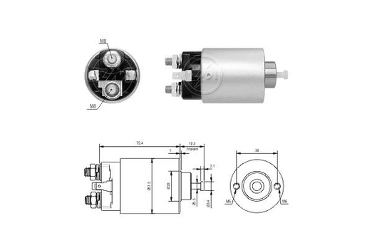 Solenoidinis jungiklis, starteris ERA ZM6698