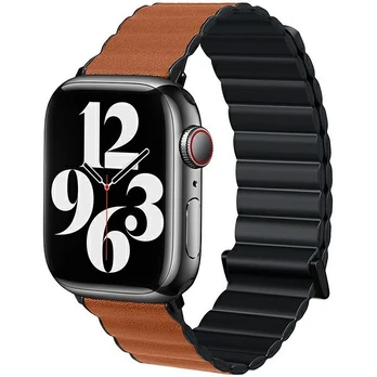 Beline dirželis Apple Watch Magnetic Pro 38|40|41mm juoda|ruda juodas|ruda box