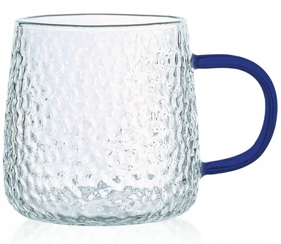Mg Home Deco stiklinės 350 ml, 4 vnt., mėlynas laikiklis