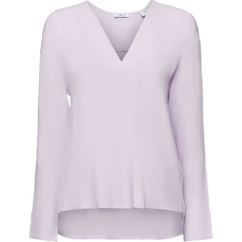 Palaidinės moterims, purple, Cr?pe V-Neck Blouse